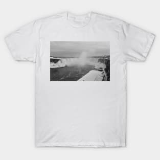 Niagara Falls in Black and White T-Shirt